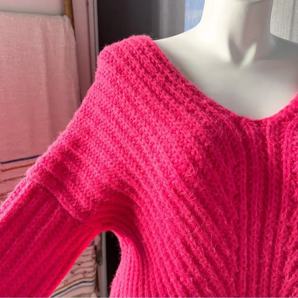 Cuyana Pinm Wool Alpaca Blend V-Neck Chunky Knit Slouchy Sweater Women’s XS / S - Picture 2 of 8